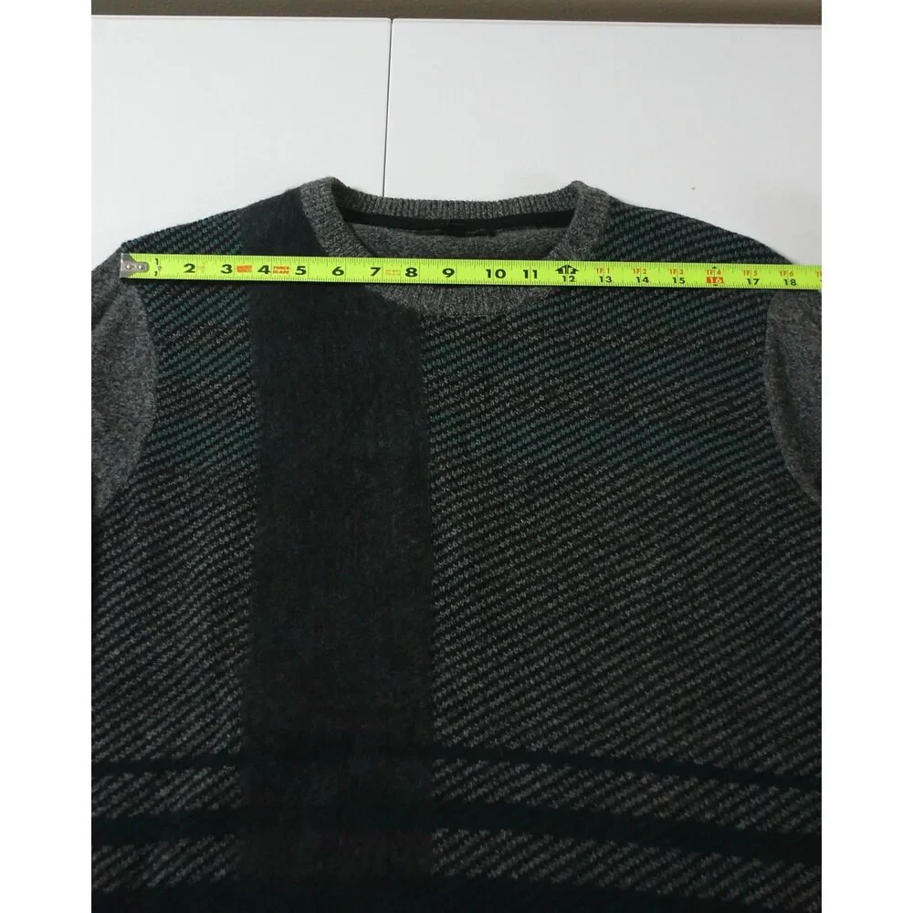 Banana Republic Men's Merino Wool Blend Crewneck Sweater Gray Colorblock L